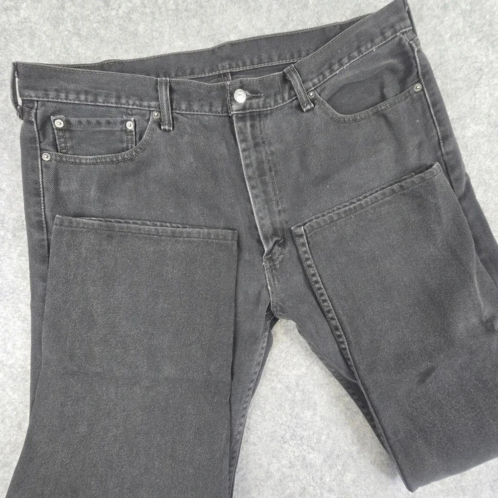 Levi's 505 Jeans Mens 40x29 Black Regular Fit Straight Leg Faded Wash
